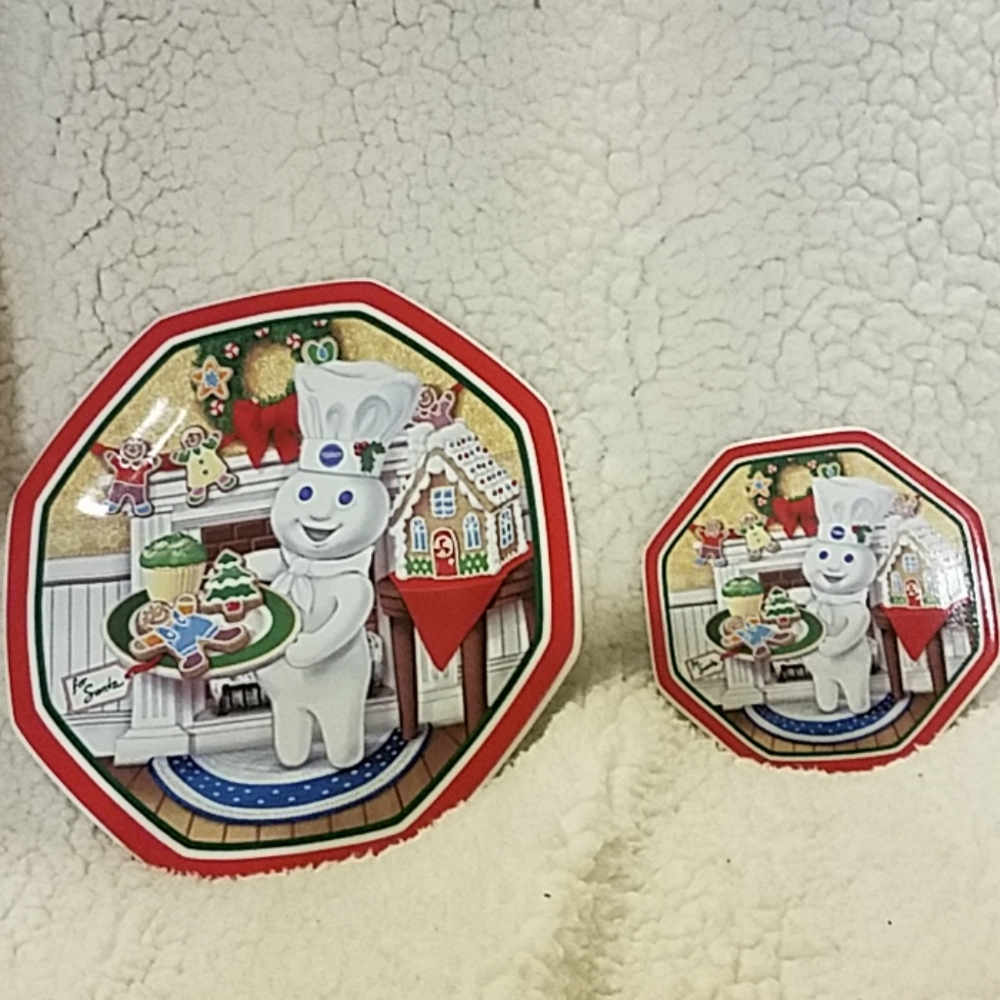 Pillsbury cookies for Santa plate and coaster set